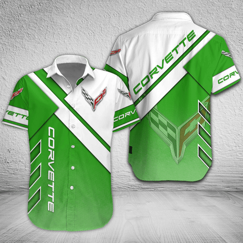Chevrolet Corvette Button Shirt Individueller Name, mehrfarbig