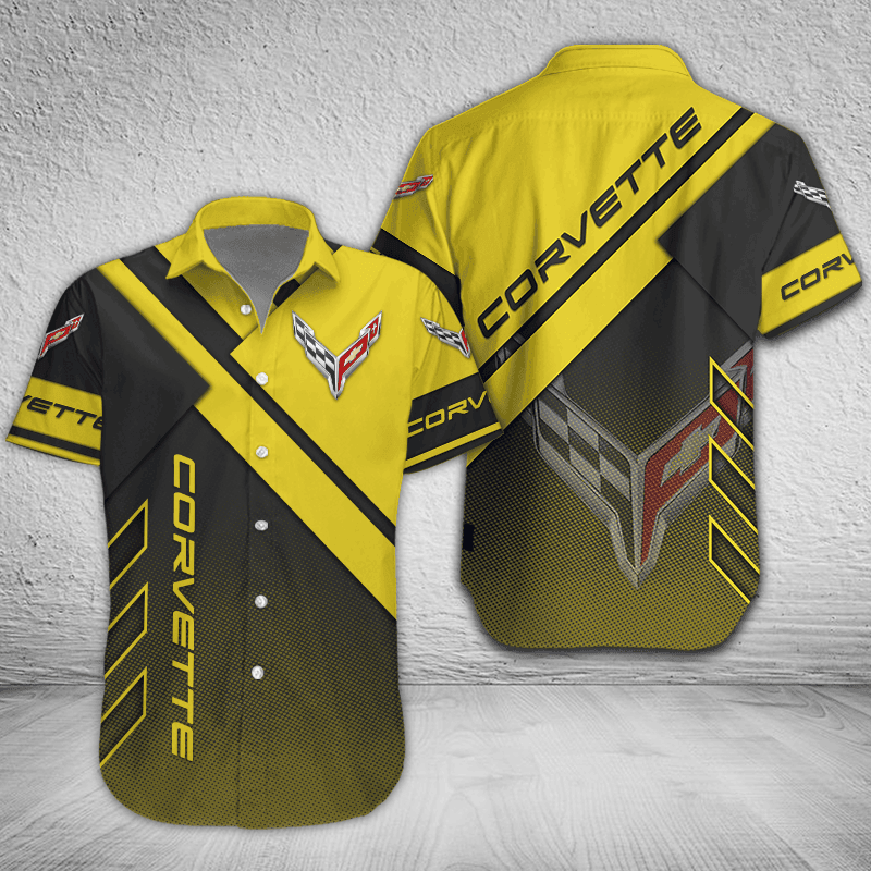 Chevrolet Corvette Button Shirt Individueller Name, mehrfarbig