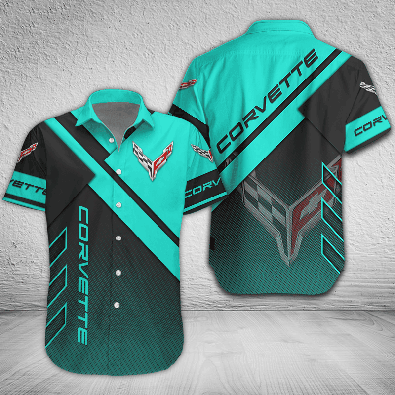 Chevrolet Corvette Button Shirt Individueller Name, mehrfarbig