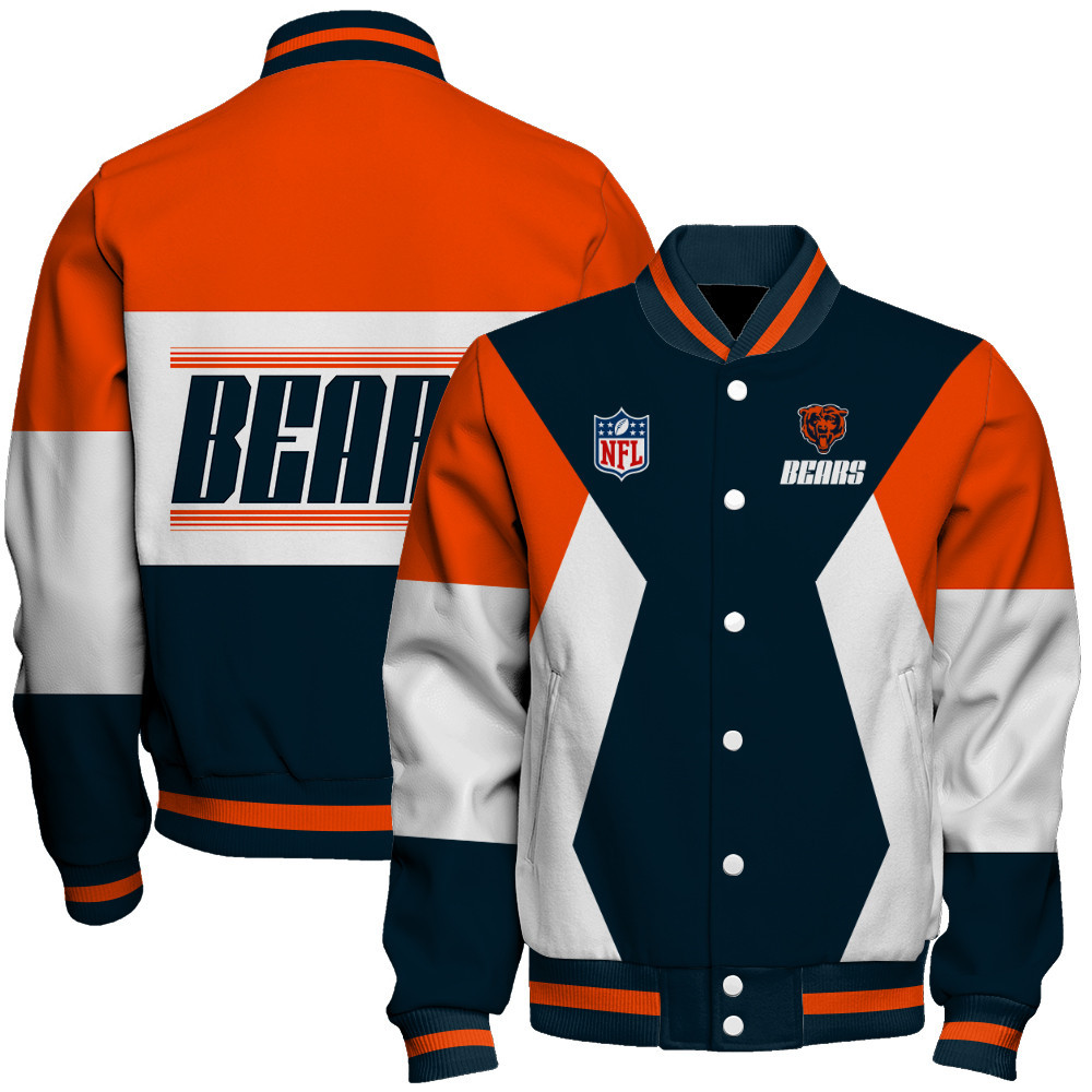 Chicago Bears National Football League Print Varsity Jacket SFAT V2