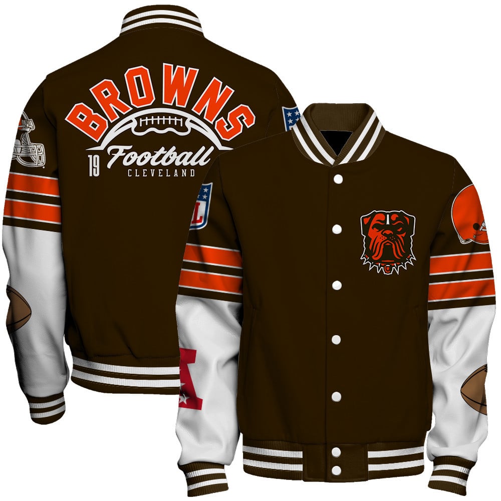 Cleveland Browns National Football League Make Your Mark Unisex Varsity Jacket