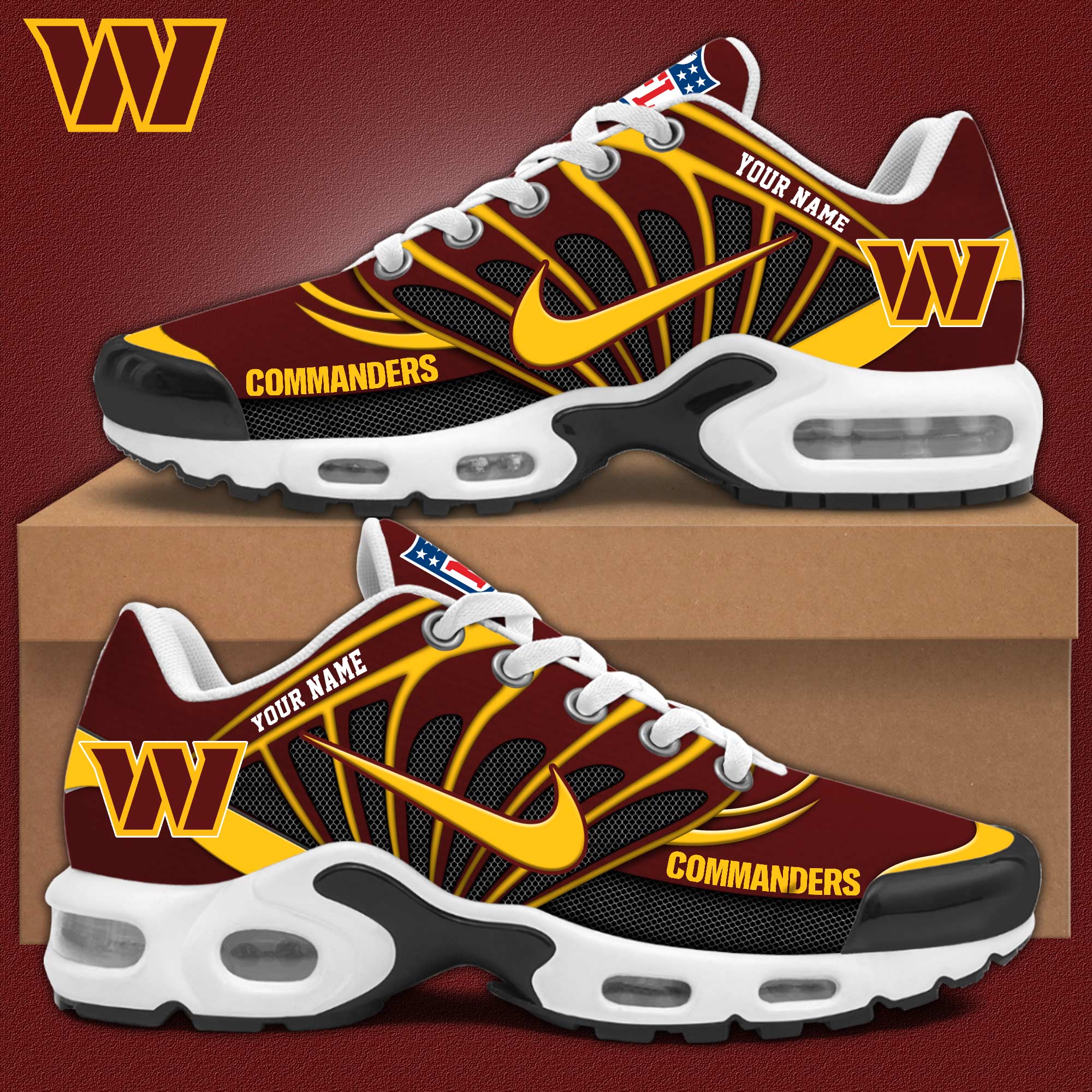 Customize Your Name with Washington Commanders Ver 39 Sport Shoes