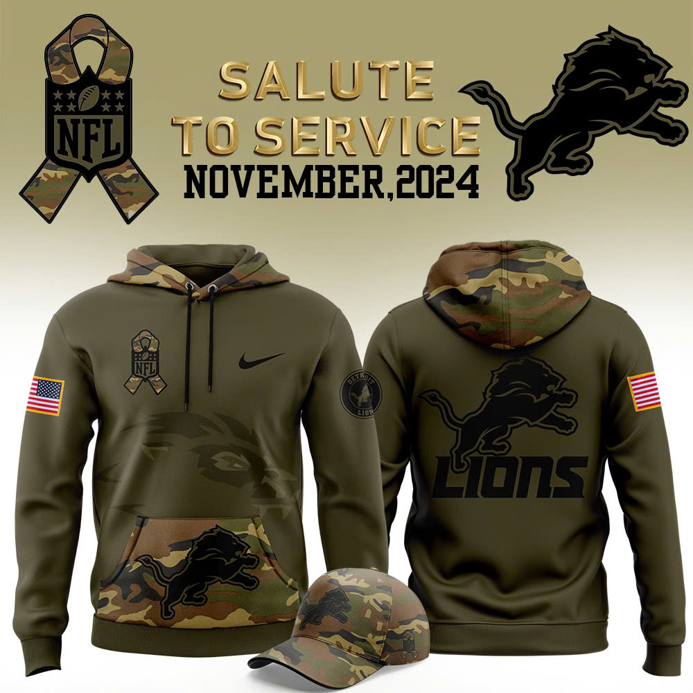Detroit Lions Salute to Service Club Fleece Edition Hoodie