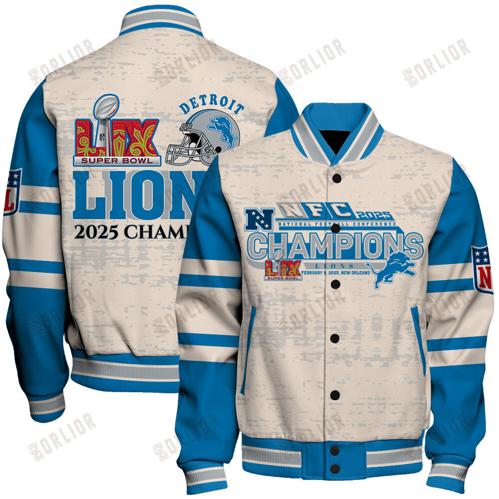 Detroit Lions Super Bowl 2025 Champiosn Celebrate Greatness Varsity Jacket