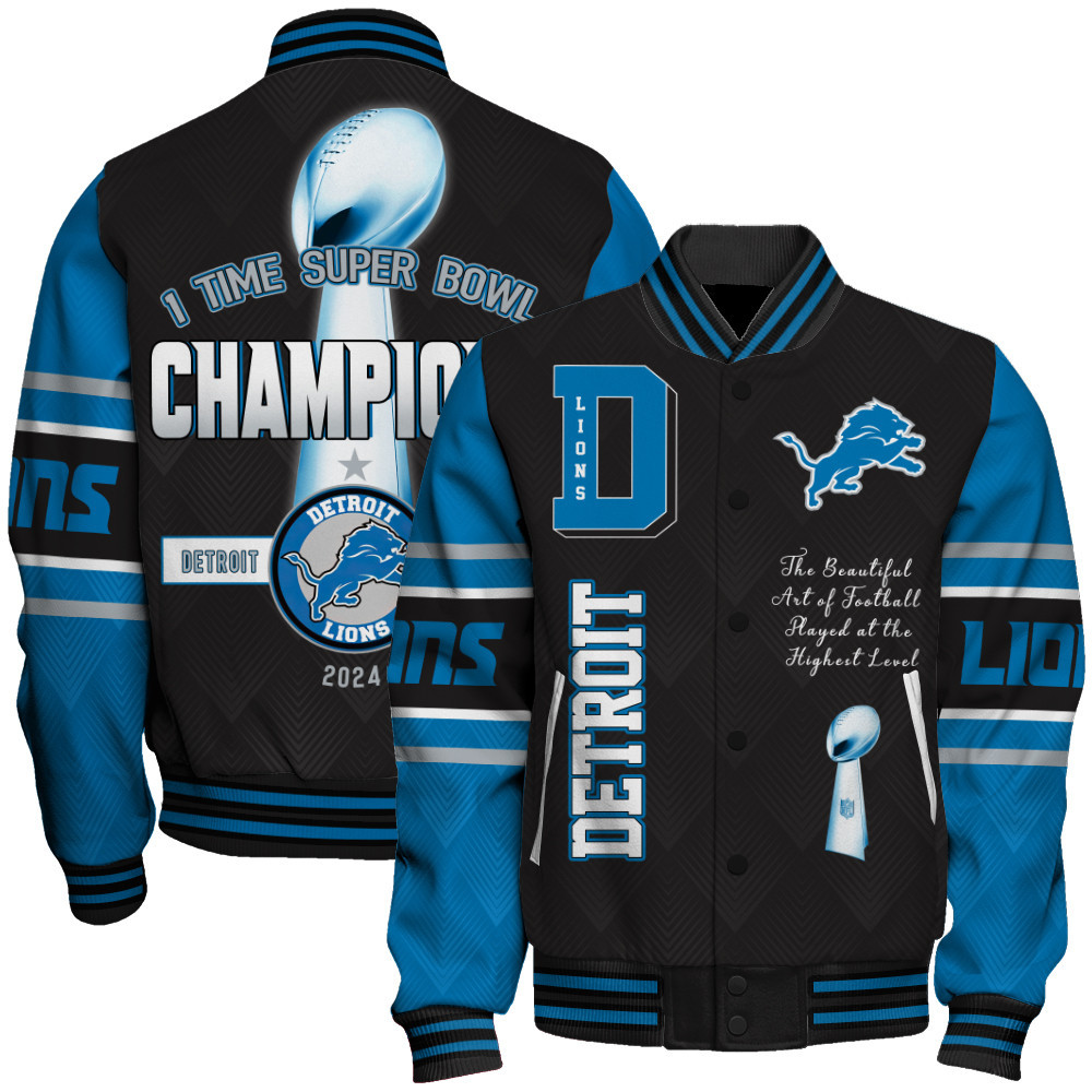 Detroit Lions Super Bowl LIX Champions The King Of The Field Varsity Jacket