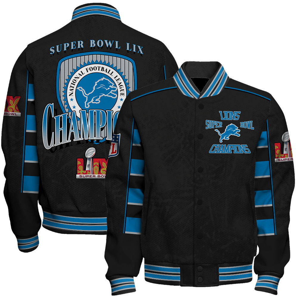 Detroit Lions Super Bowl LIX Celebrate The Victory Varsity Jacket