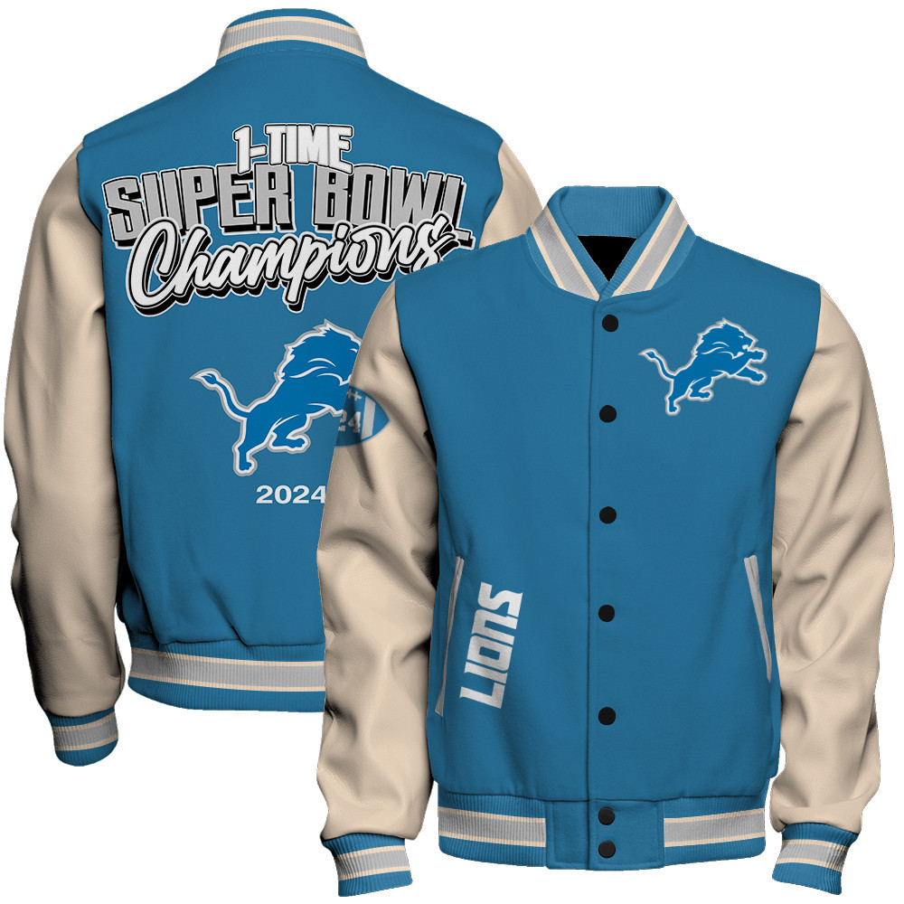 Detroit Lions Super Bowl LIX Glory Varsity Jacket