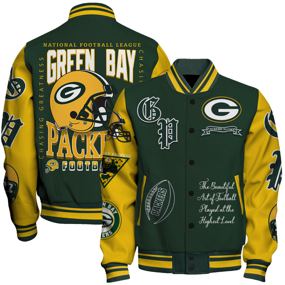 Green Bay Packers National Football Conference Unisex Varsity Jacket V11