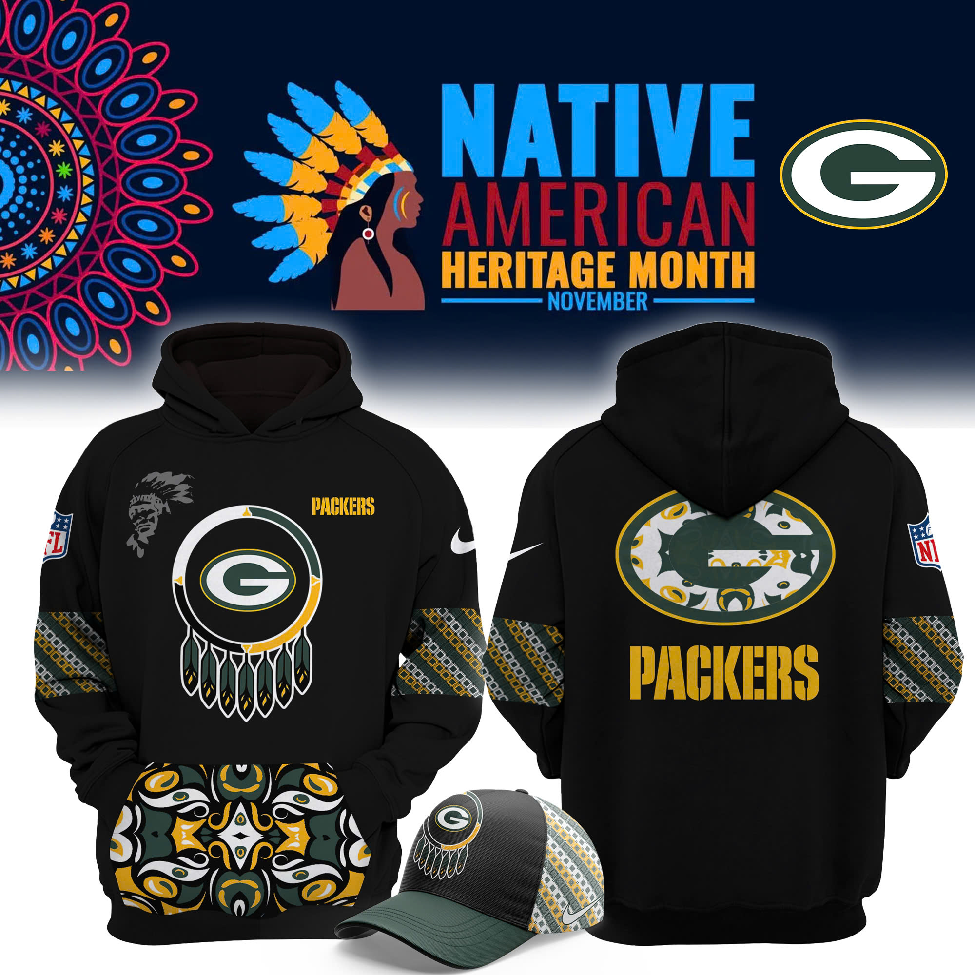 Green Bay Packers Native American Heritage Month Premium Sweatershirt