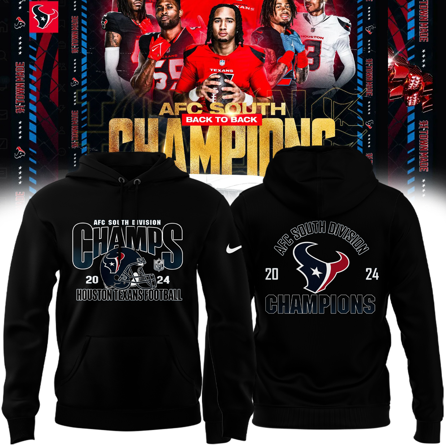 Houston Texans AFC South Division Champions Hoodie
