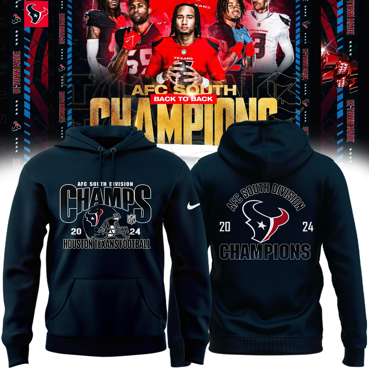 Houston Texans AFC South Division Champions Hoodie