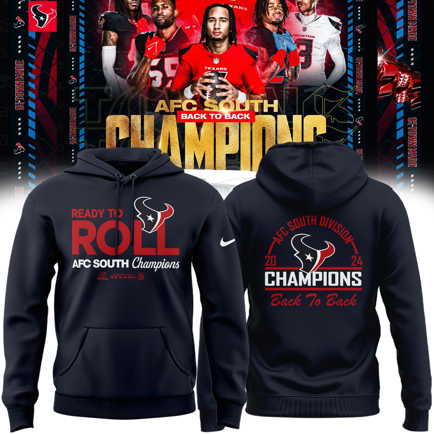 Houston Texans AFC South Division Champions Hoodie