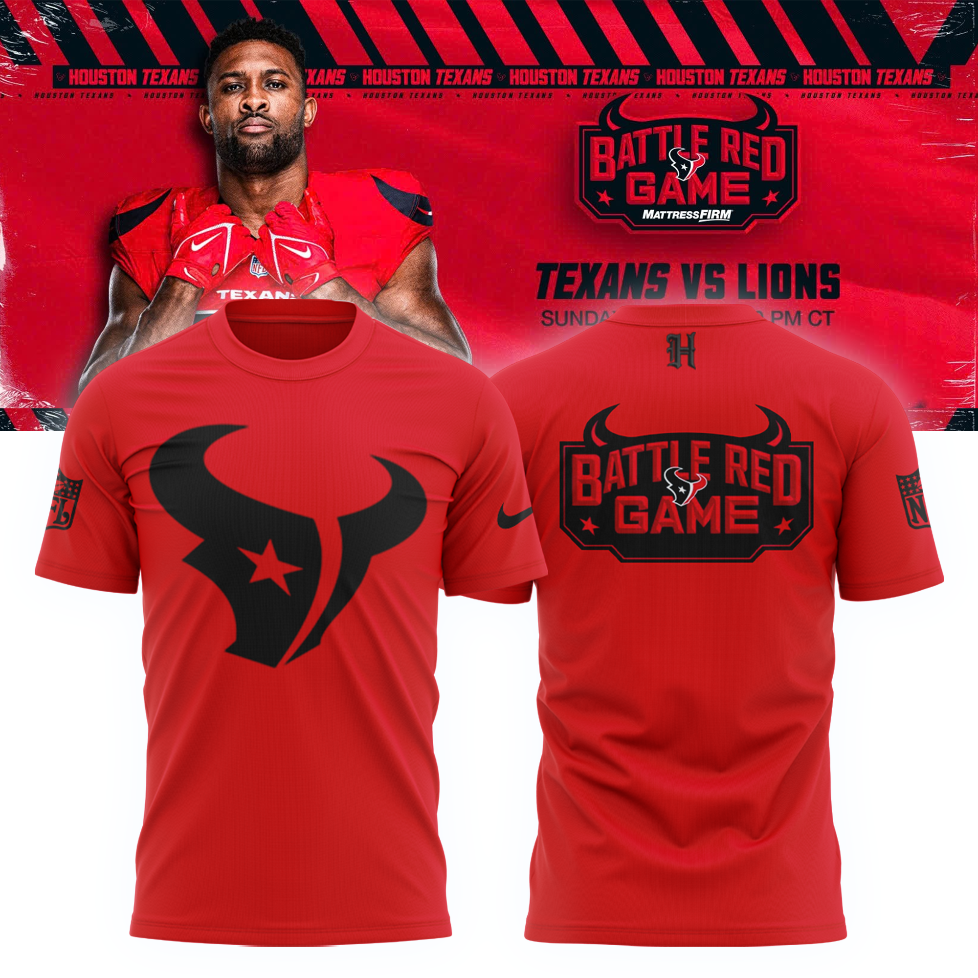 Houston Texans Battle Red Hoodie