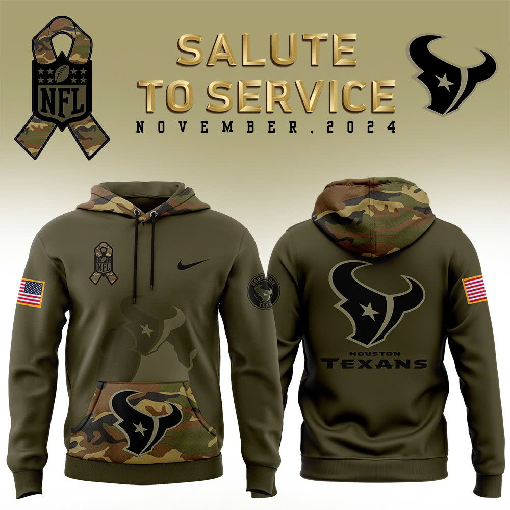 Houston Texans Camo Salute to Service Club Fleece Pullover Hoodie