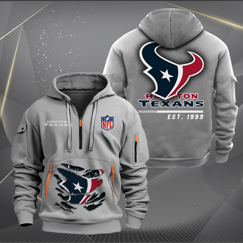 Houston Texans New Personalized Quarter Zip Hoodie AZBTQZH000184