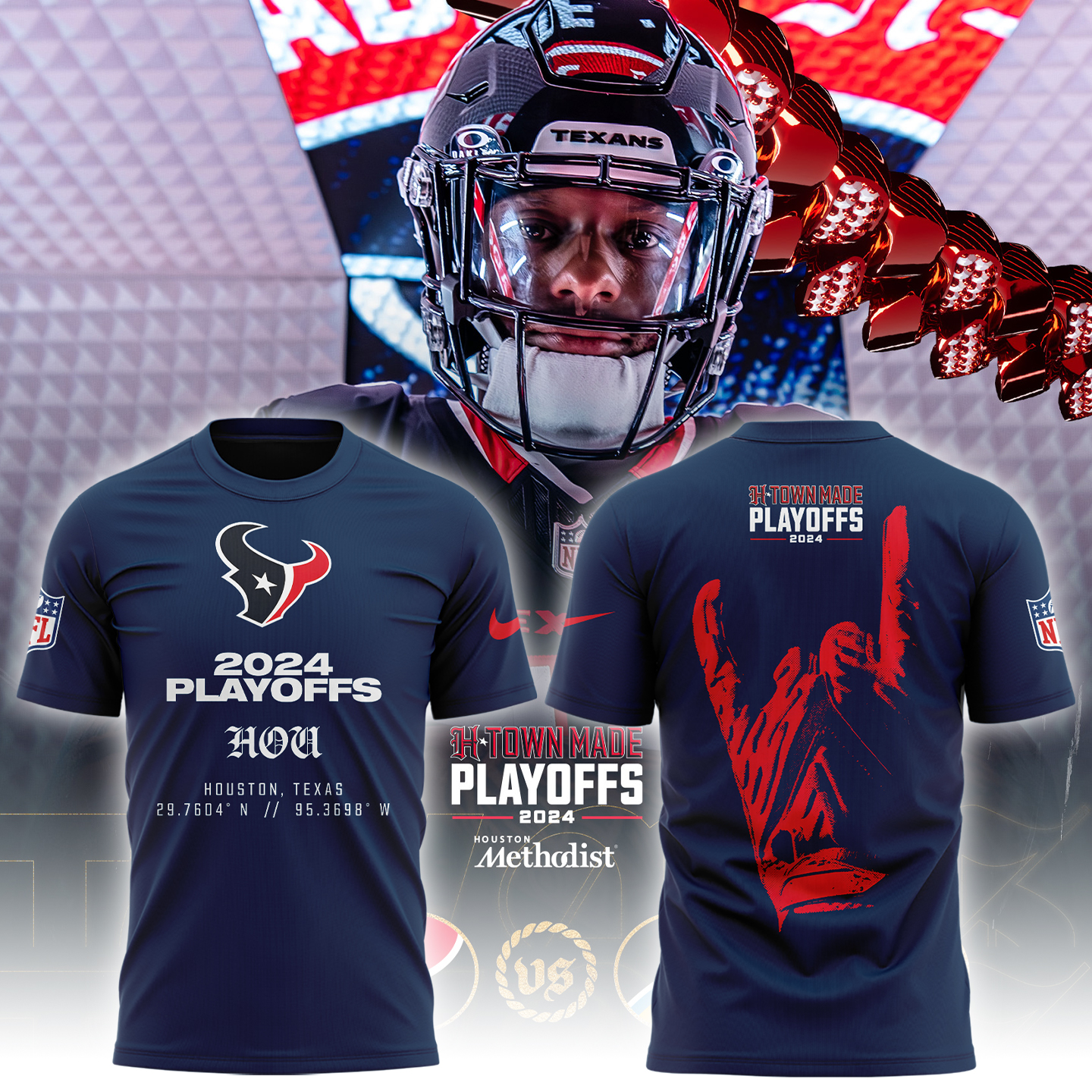 Houston Texans Premium Personalized Quarter Zip Hoodie AZBTCQZH000013