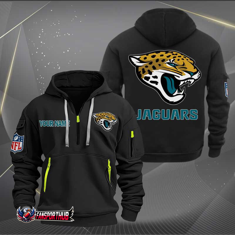 Jacksonville Jaguars New Personalized Quarter Zip Hoodie AZBTQZH000148