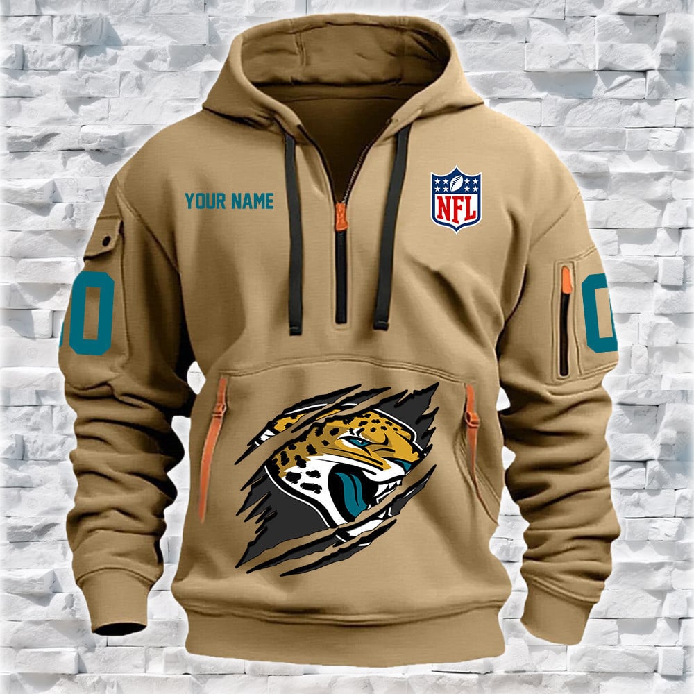 Jacksonville Jaguars New Personalized Quarter Zip Hoodie AZBTQZH000236