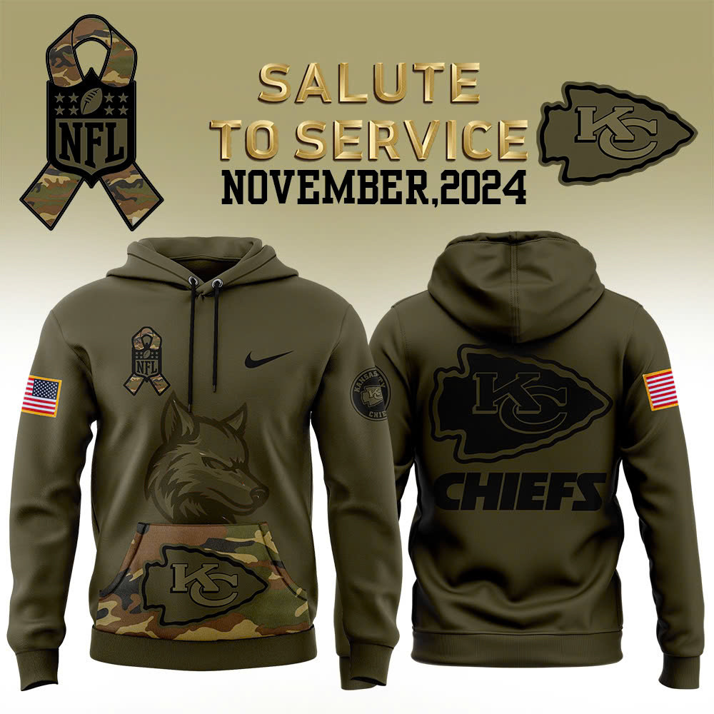Kansas City Chiefs Camo Salute to Service Club Fleece Pullover Hoodie
