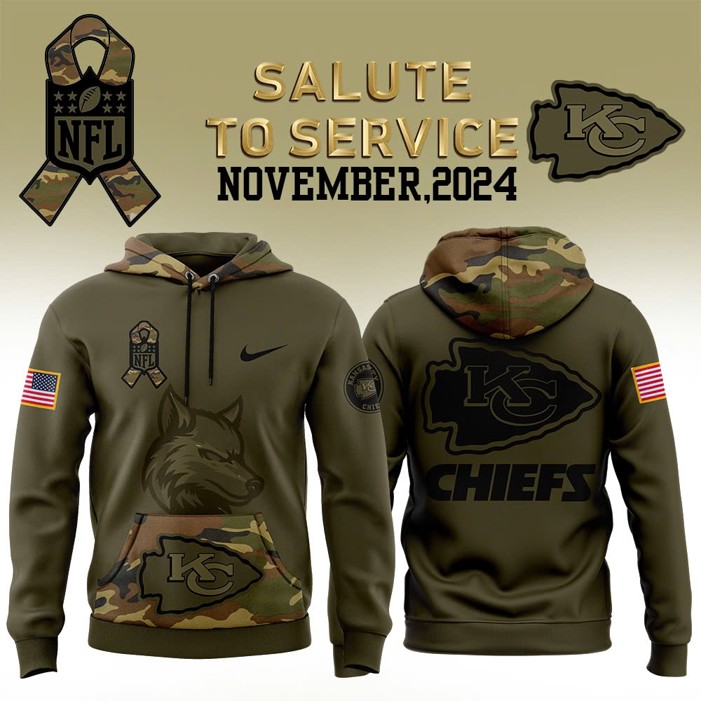Kansas City Chiefs Camo Salute to Service Club Fleece Pullover Hoodie