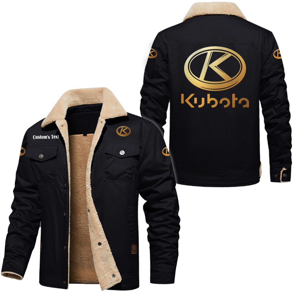Kubota Golden Logo Cargo Fleece Lined Cotton Jacket Multicolore, style vintage, personnaliser le nom
