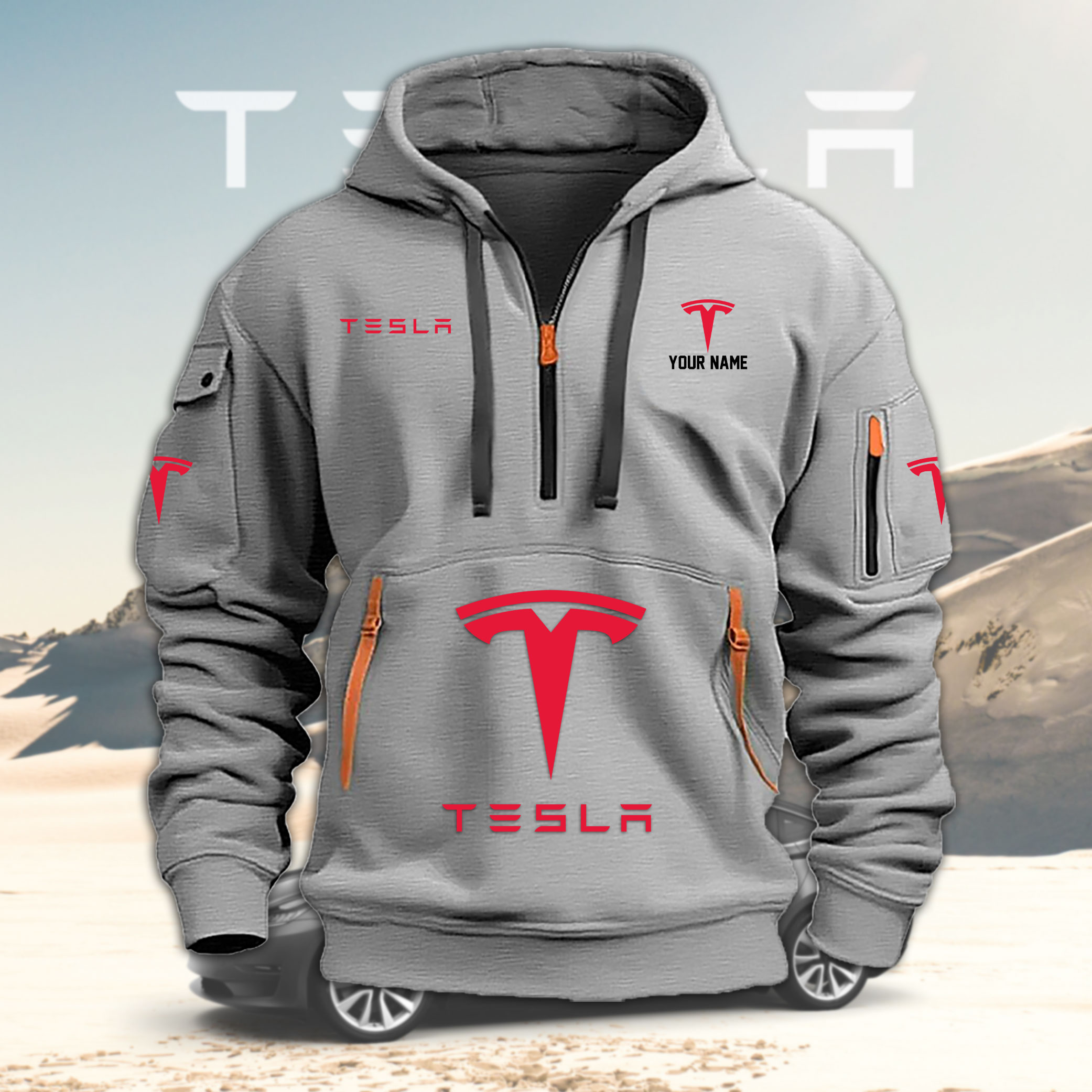 LFKLPC2985 TESLA Heavy Kapuzenpullover