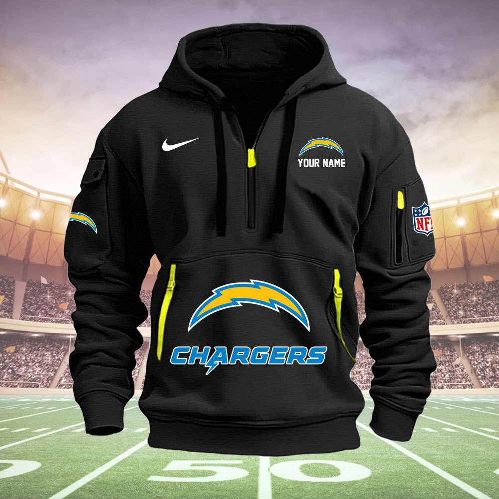 Los Angeles Chargers New Personalized Quarter Zip Hoodie AZBTQZH000081