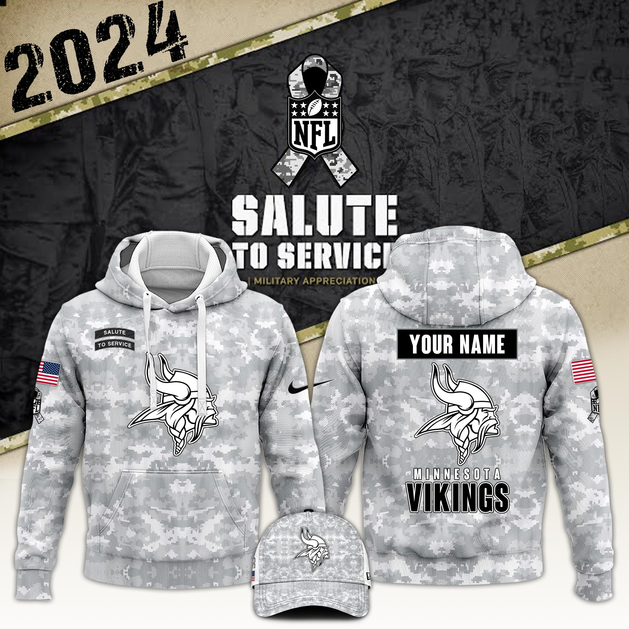 Minnesota Vikings American Football League Pattern Varsity Jacket SH1 V2