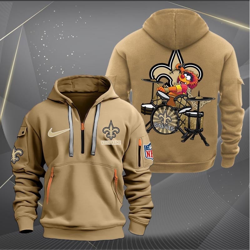 New Orleans Saints Salute To Service Club Baseball Jacket Varsity Jacket - Brown
