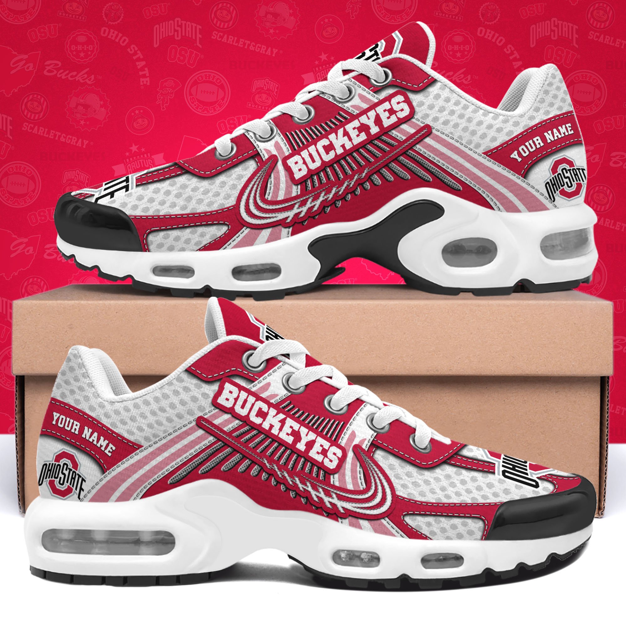 Ohio State Buckeyes TN Shoes Custom Your Name, Sport Shoes, Gifts For Fans, Sport Gifts For Him ETRG-62360 