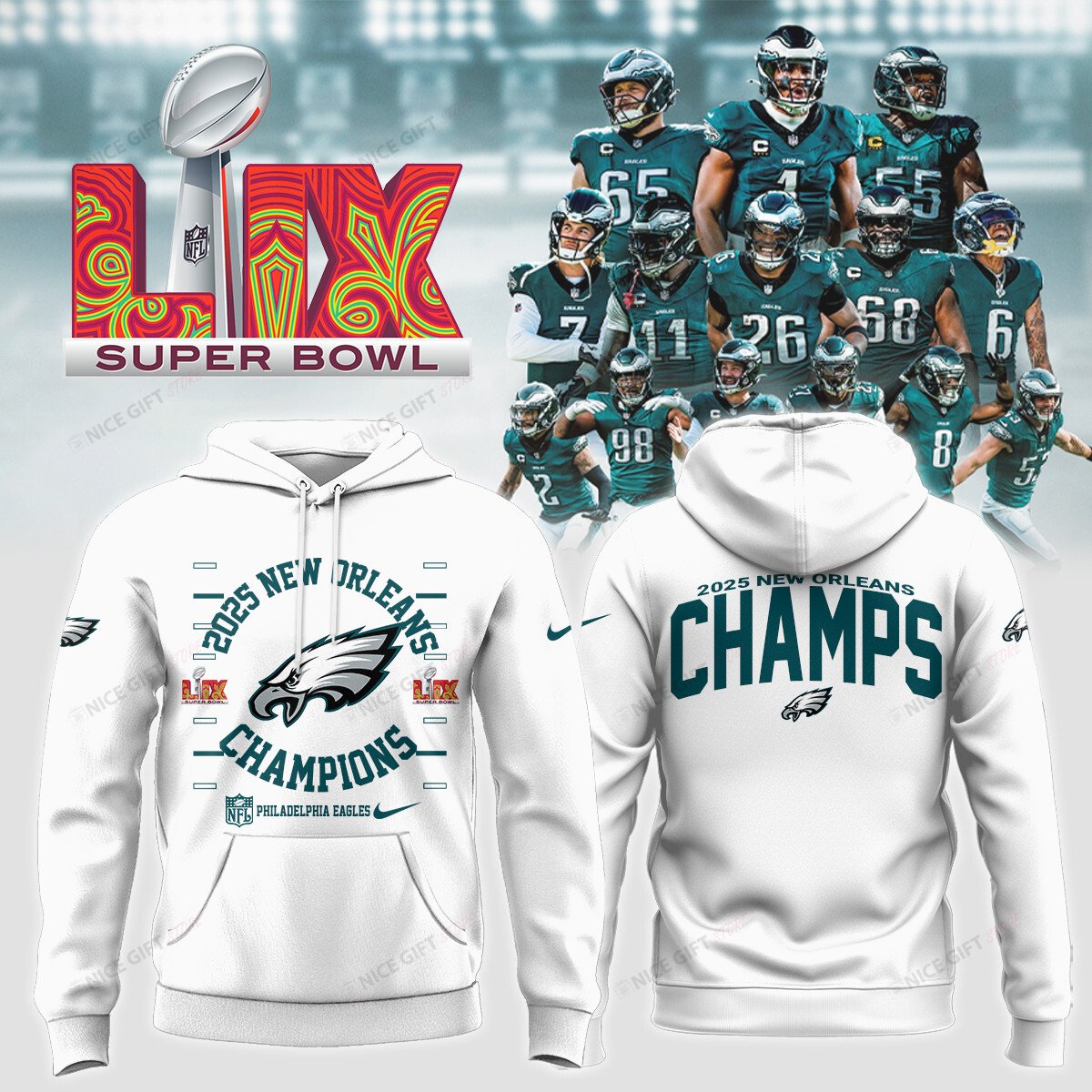 Philadelphia Eagles Hoodie 3D 3HO-D8P0