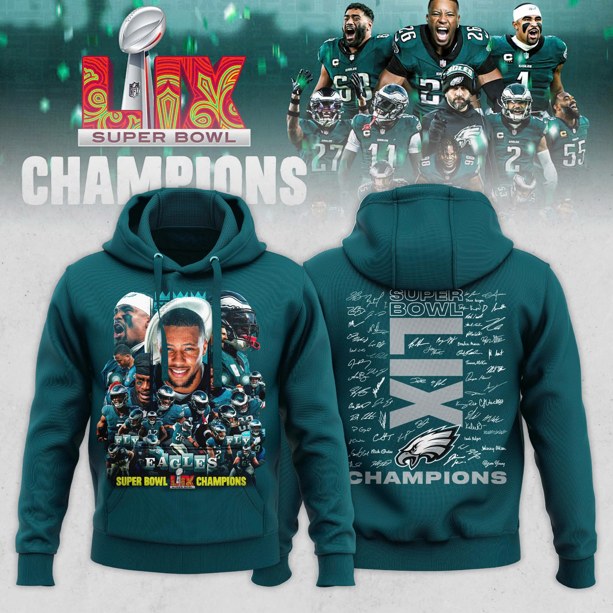 Philadelphia Eagles Super Bowl LIX Champions 2025 New Shirt