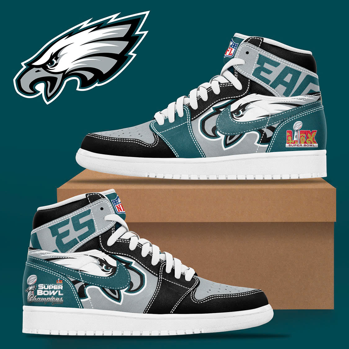 Philadelphia Eagles Super Bowl LIX Champions Shoes 2025