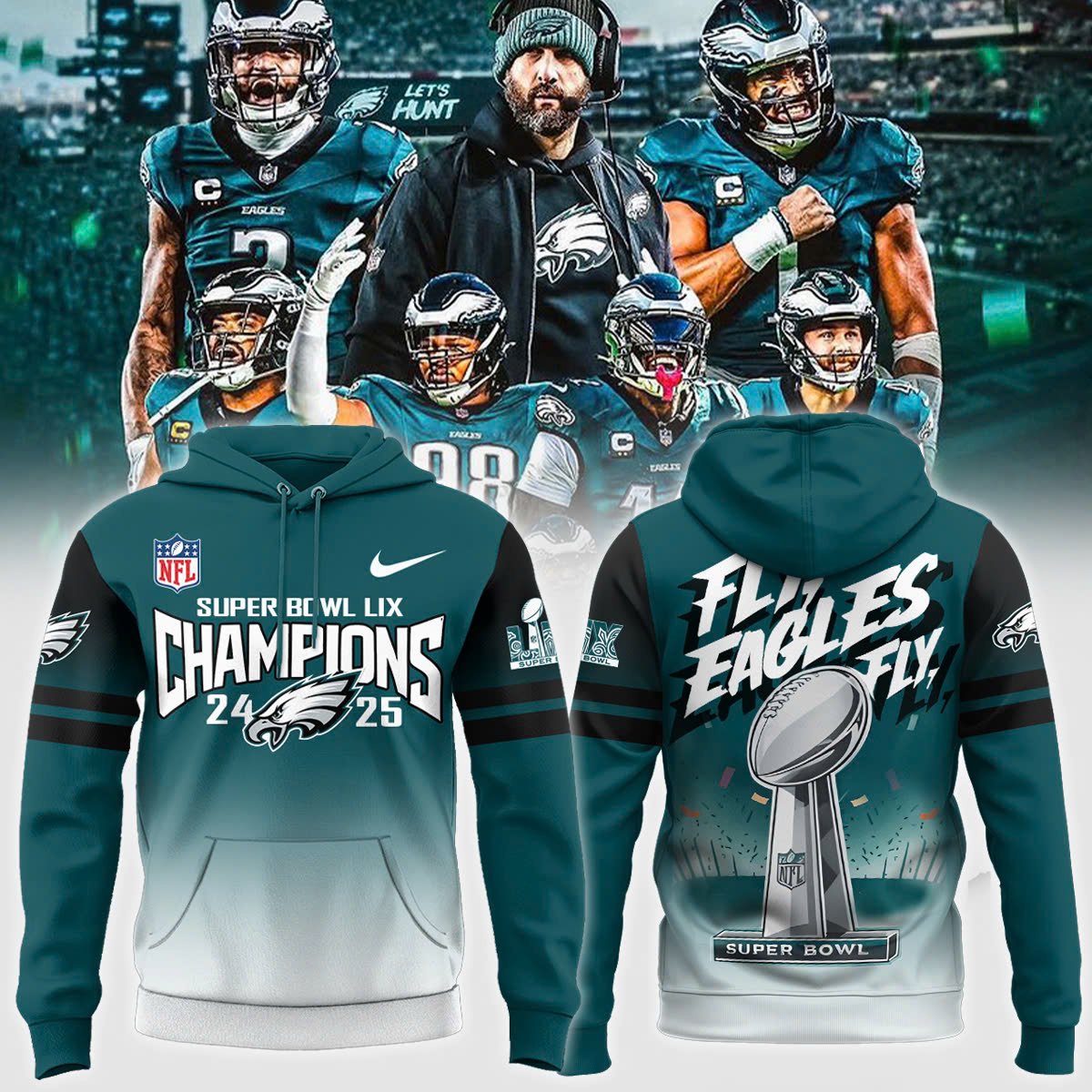 Philadelphia Eagles Super Bowl LIX Hooide
