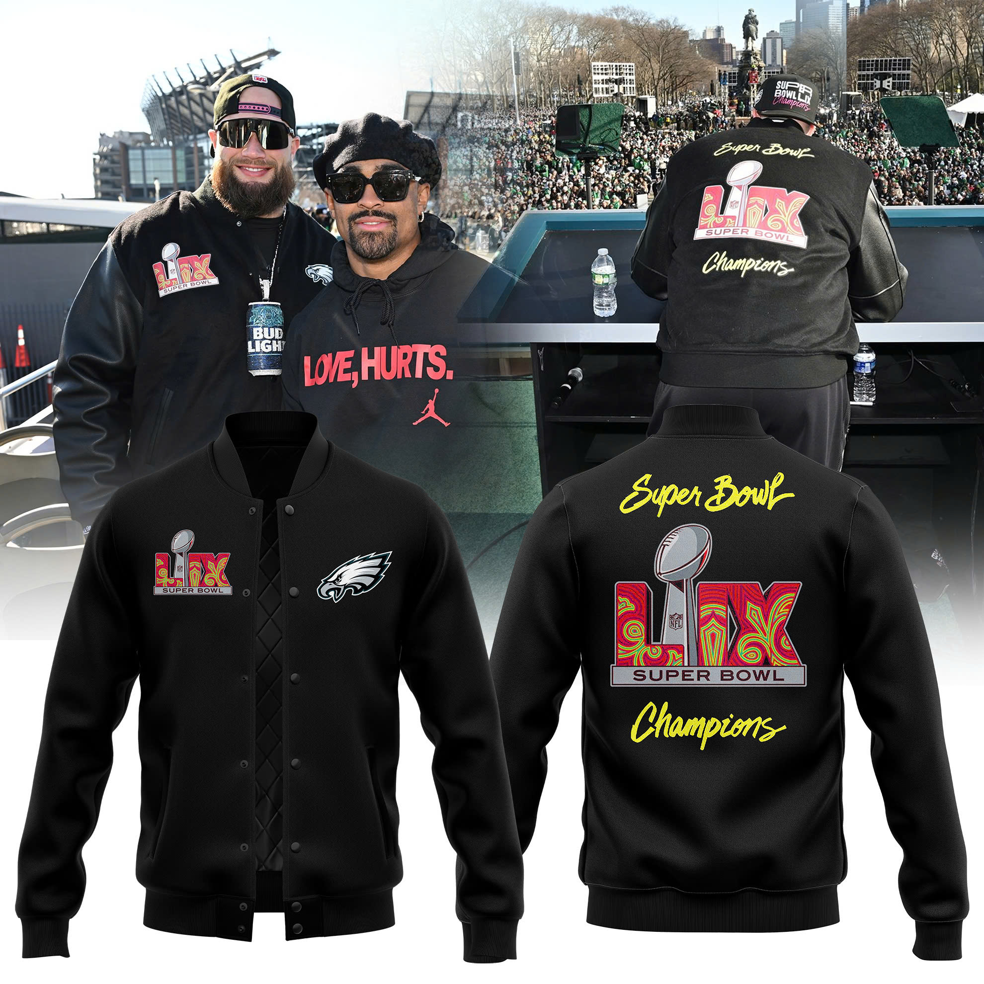 Philadelphia Eagles Super Bowl LIX Lead The Way Varsity Jacket