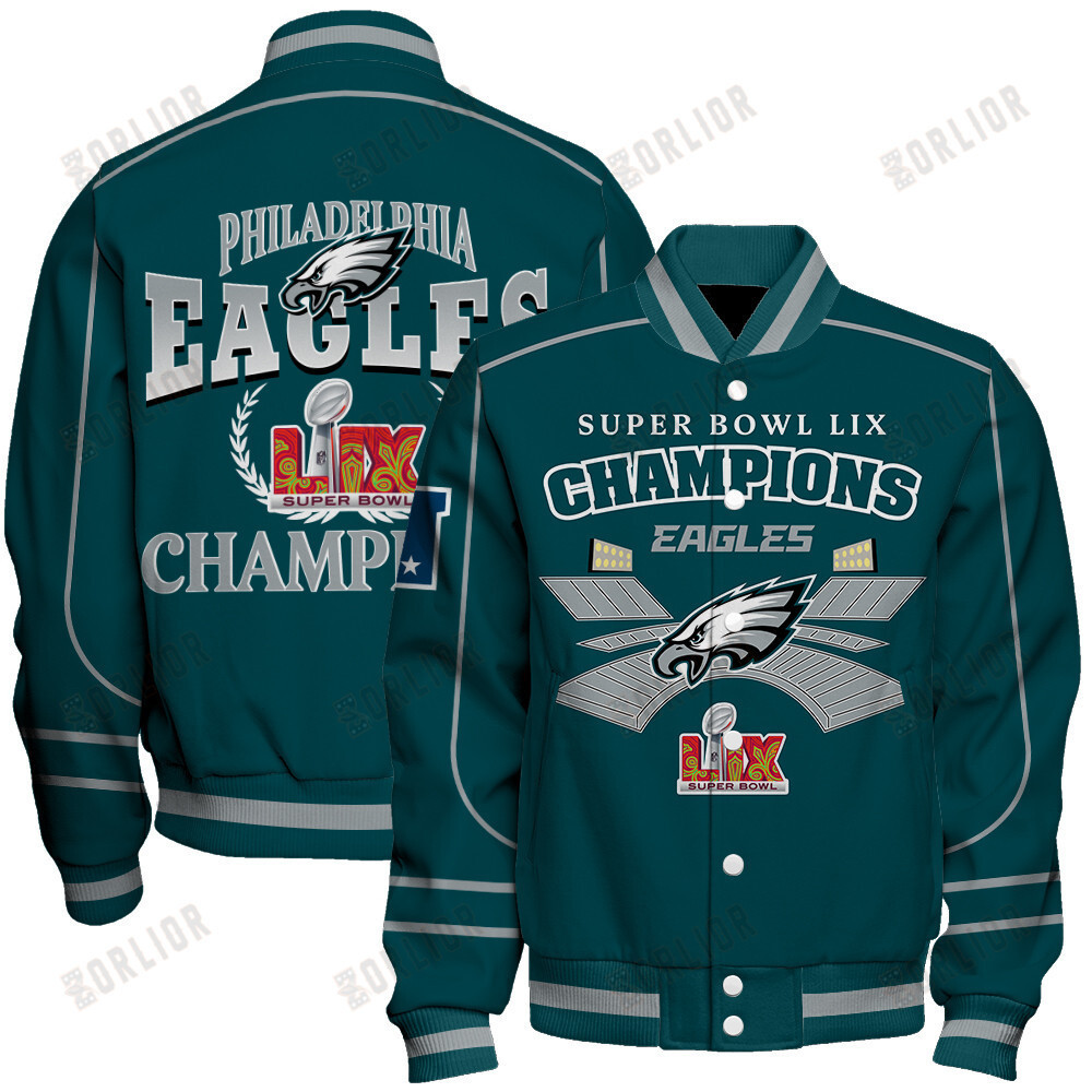 Philadelphia Eagles Super Bowl LIX Victory Baseball Jacket