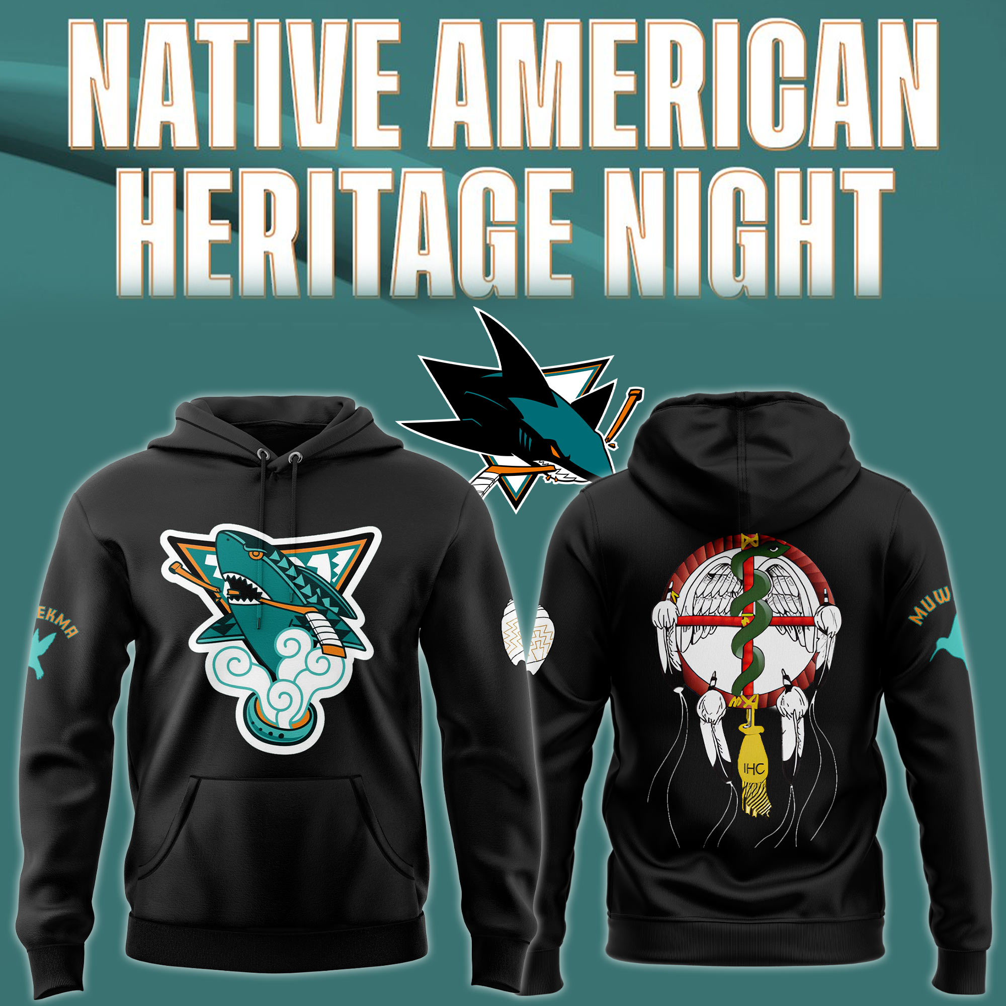 San Jose Sharks x Native American Heritage Night Premium Pullover Hoodie