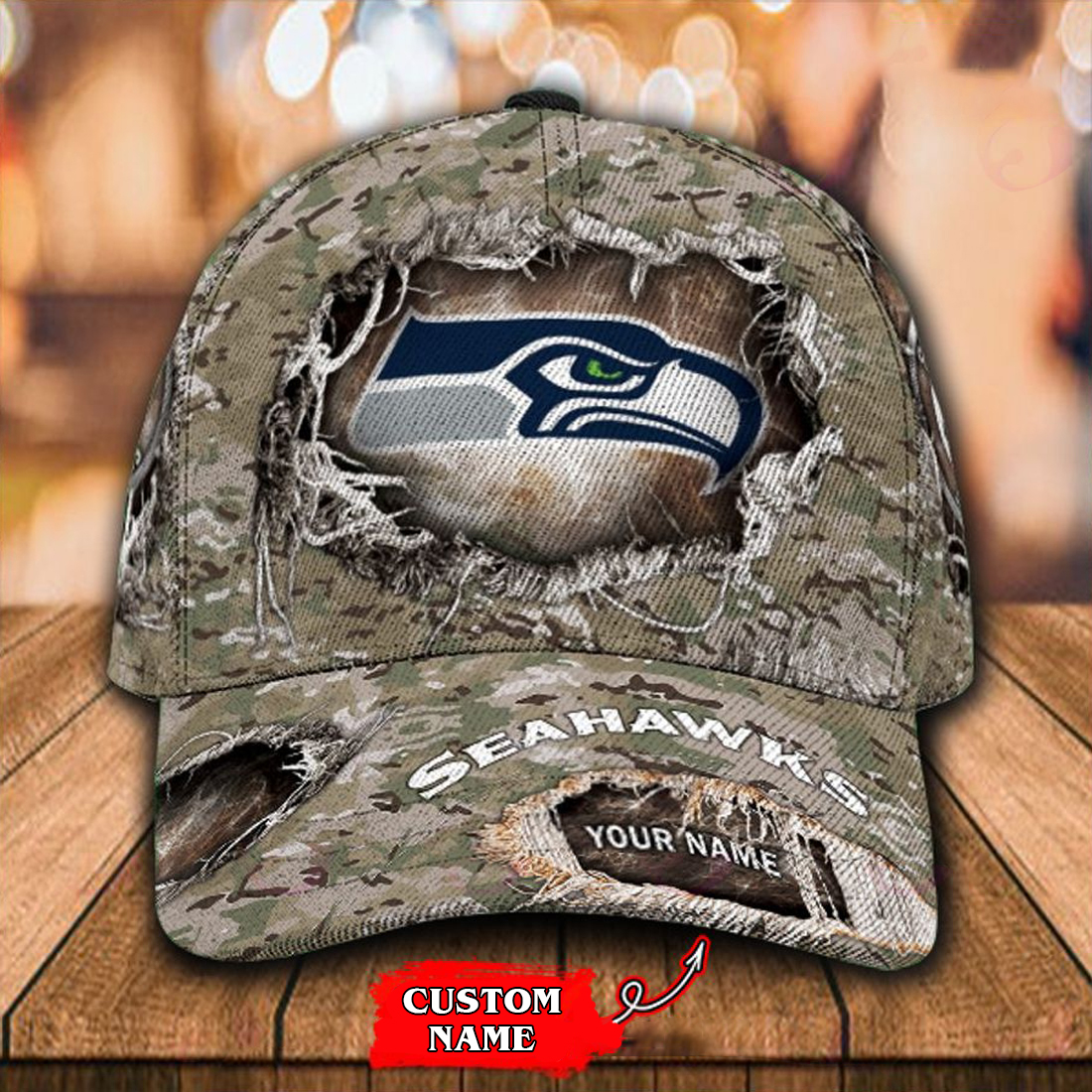Seattle Seahawks-Personalized Classic Cap-V2