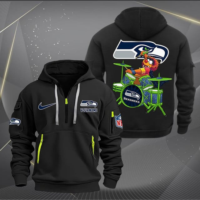 Seattle Seahawks Personalized Quarter Zip Hoodie New Collection AZBTQZH000303