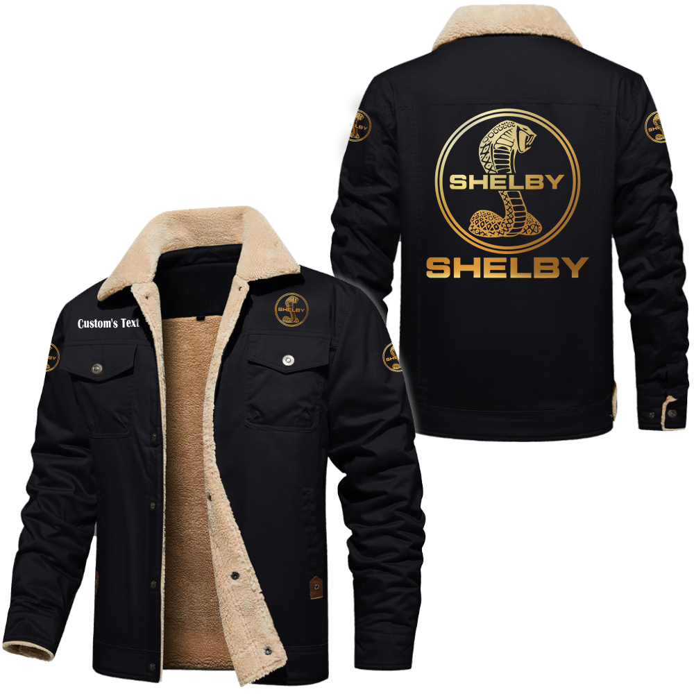 Shelby Golden Logo Cargo Fleece Lined Cotton Jacket Multicolore, style vintage, personnaliser le nom