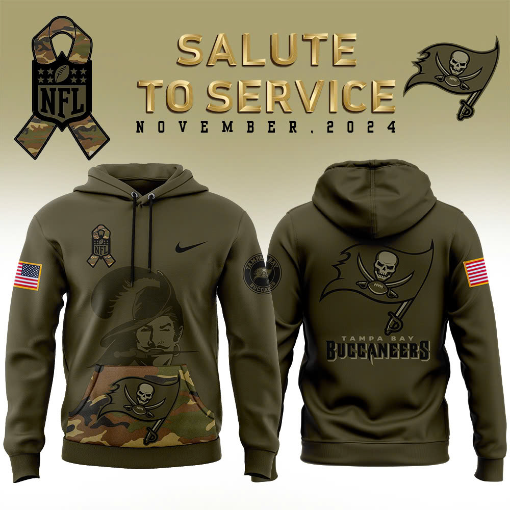 Tampa Bay Buccaneers Camo Salute to Service Club Fleece Pullover Hoodie V2