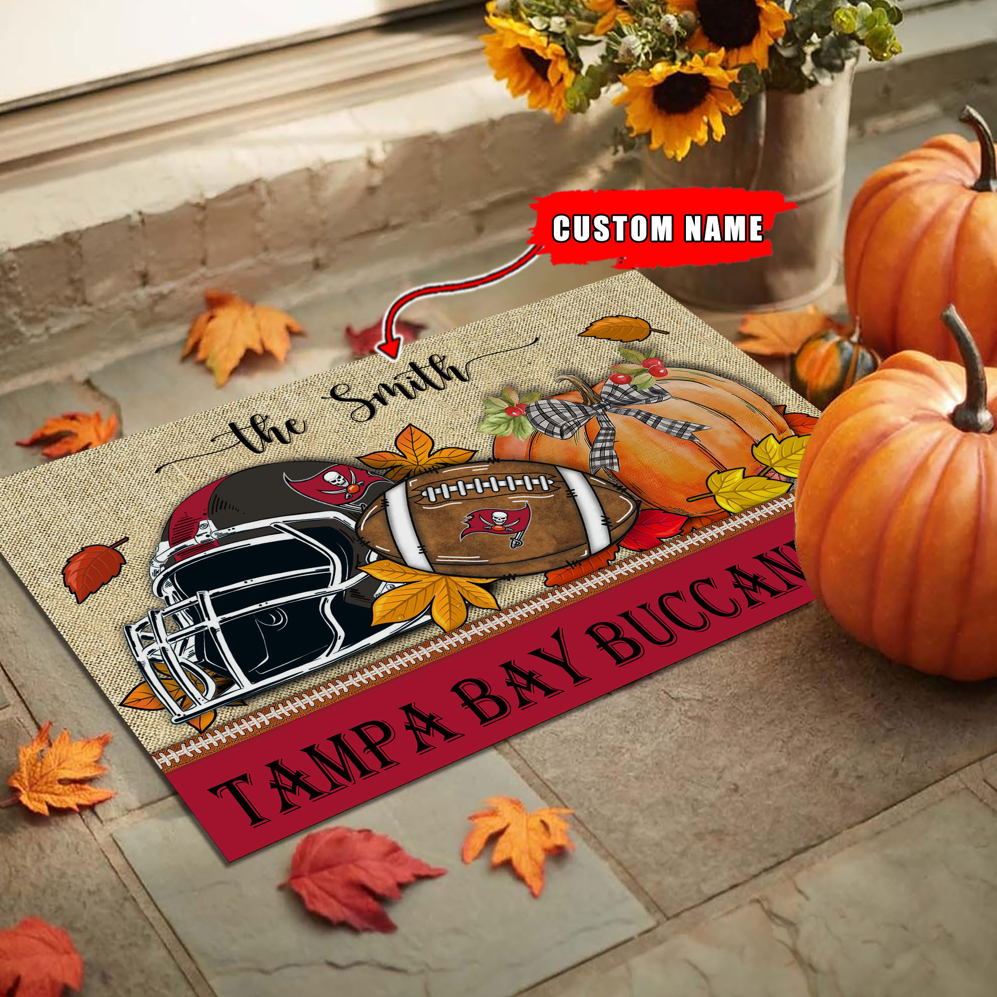 Tampa Bay Buccaneers Grinch Christmas Welcome Football Doormat