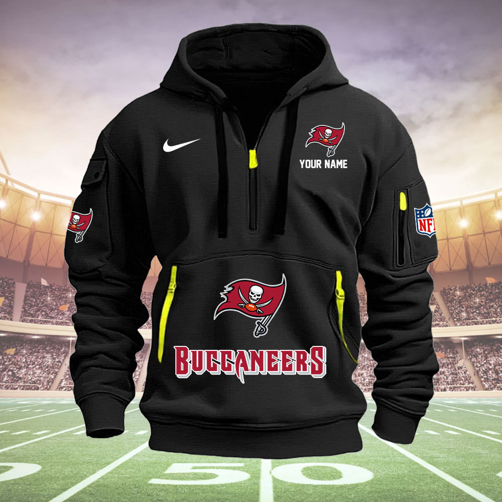 Tampa Bay Buccaneers New Personalized Quarter Zip Hoodie AZBTQZH000074