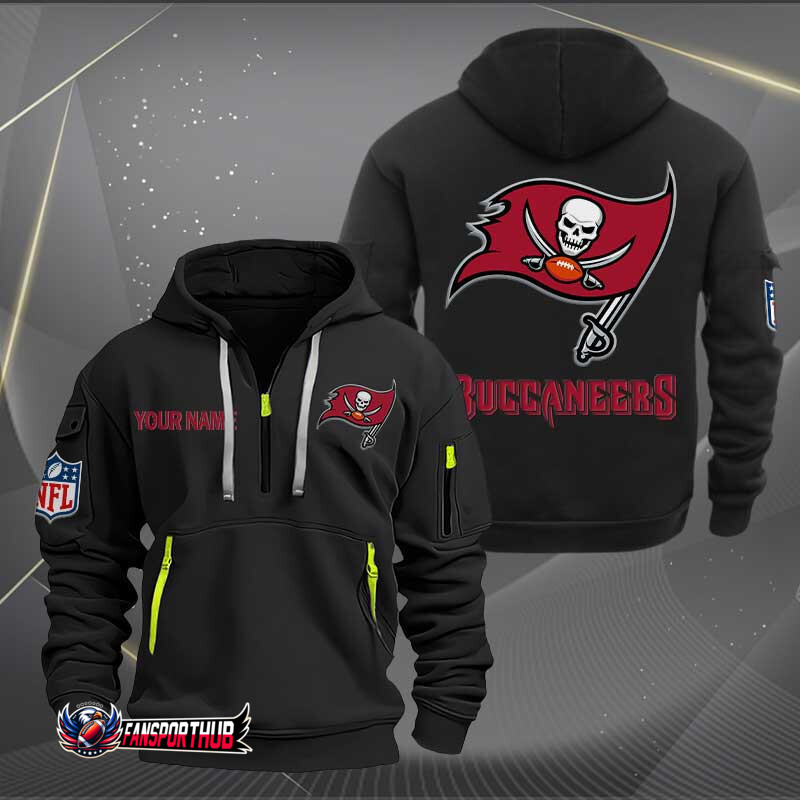 Tampa Bay Buccaneers New Personalized Quarter Zip Hoodie NA020