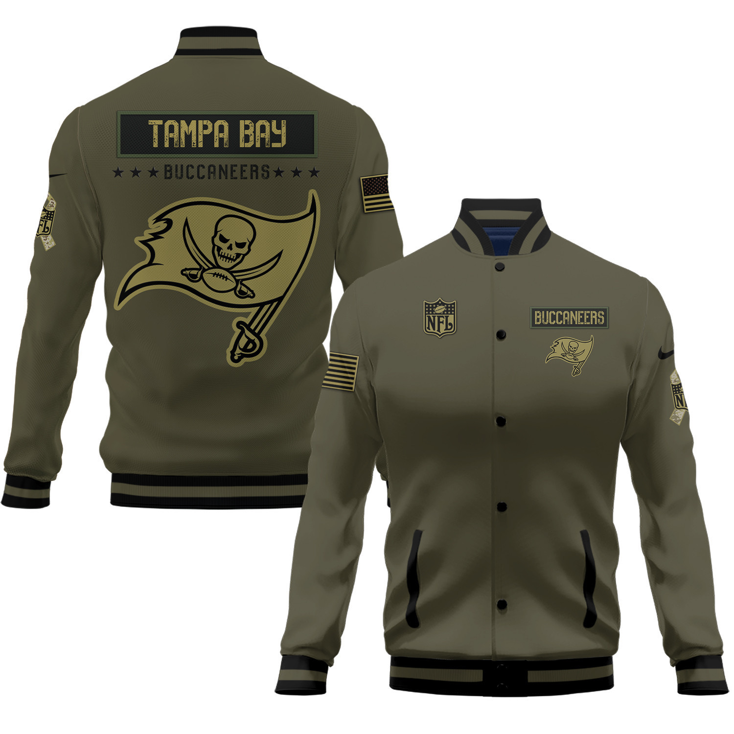 Tampa Bay Buccaneers Starter Thursday Night Gridiron Raglan Unisex Varsity Jacket V6