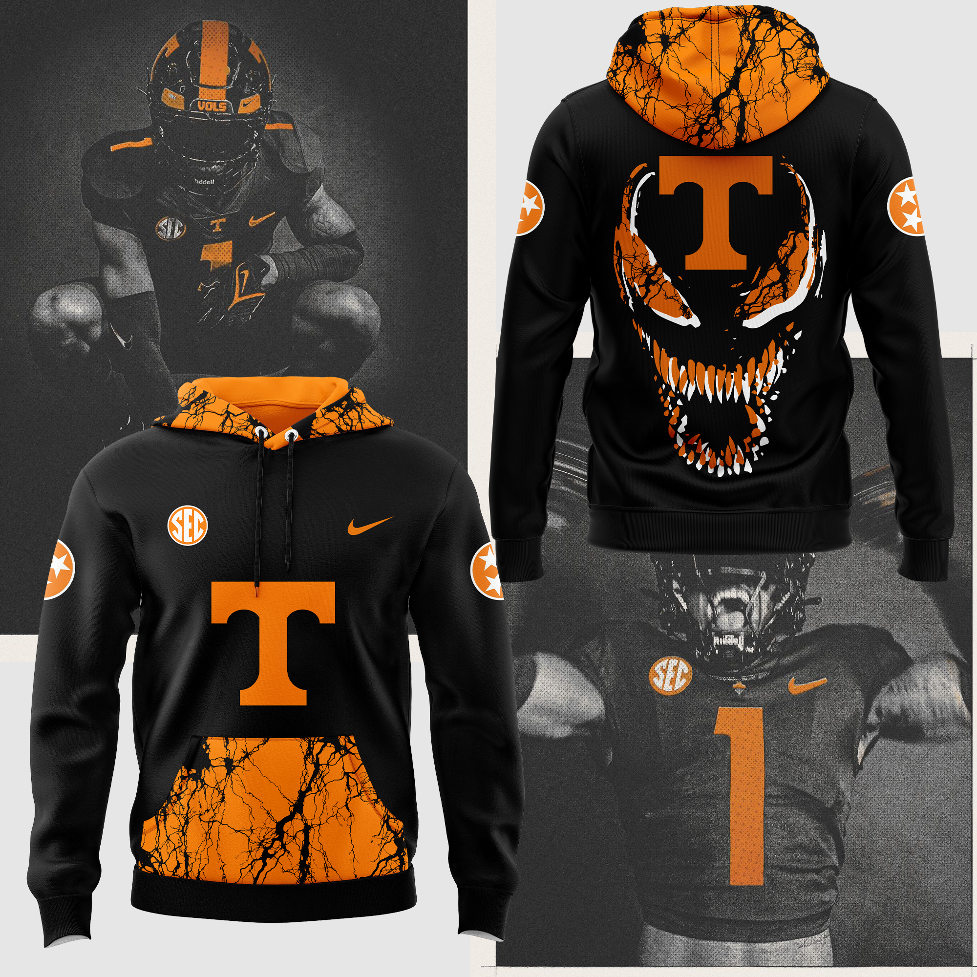 Tennessee Football Dark Mode Hoodie