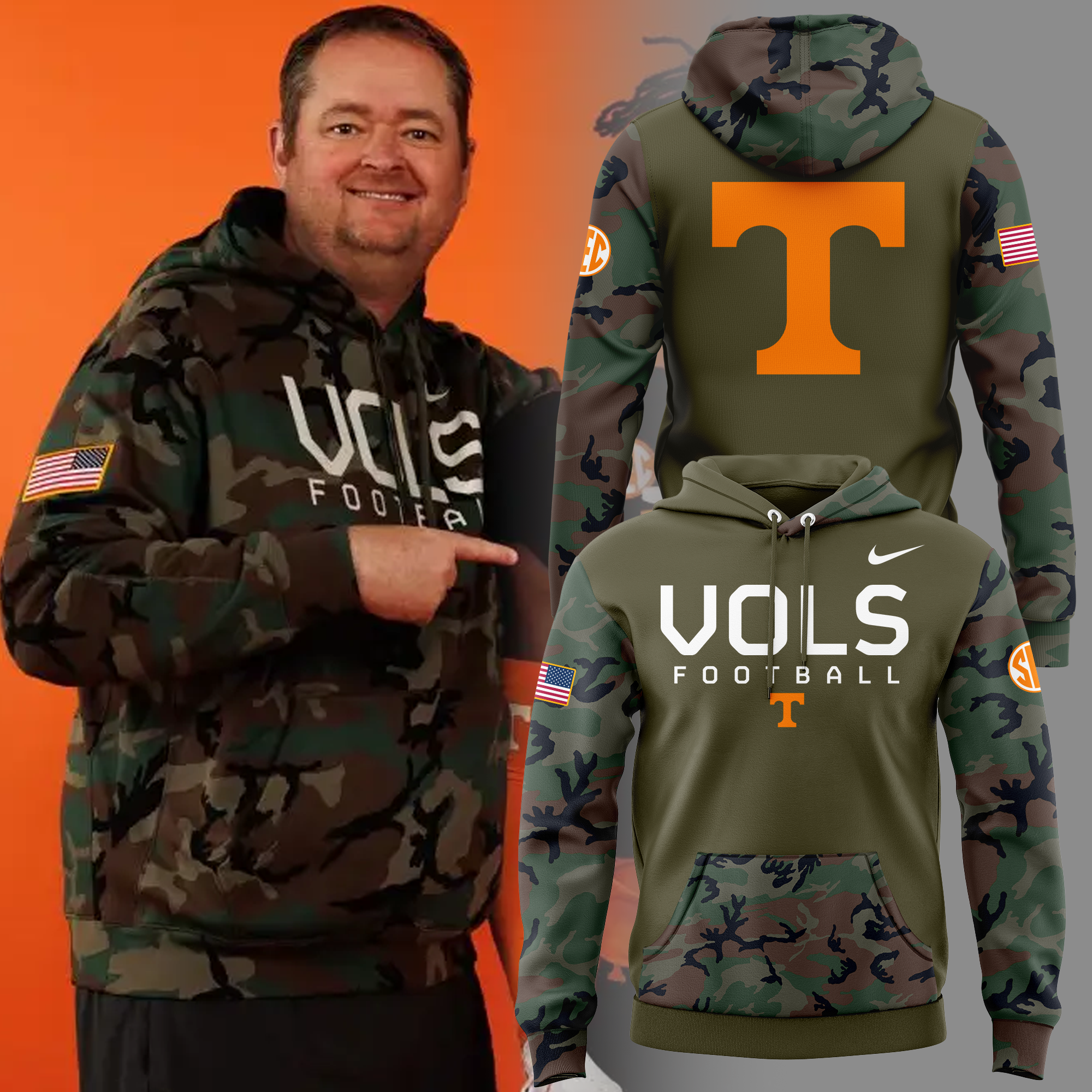 Tennessee Football Dark Mode Zip Hoodie