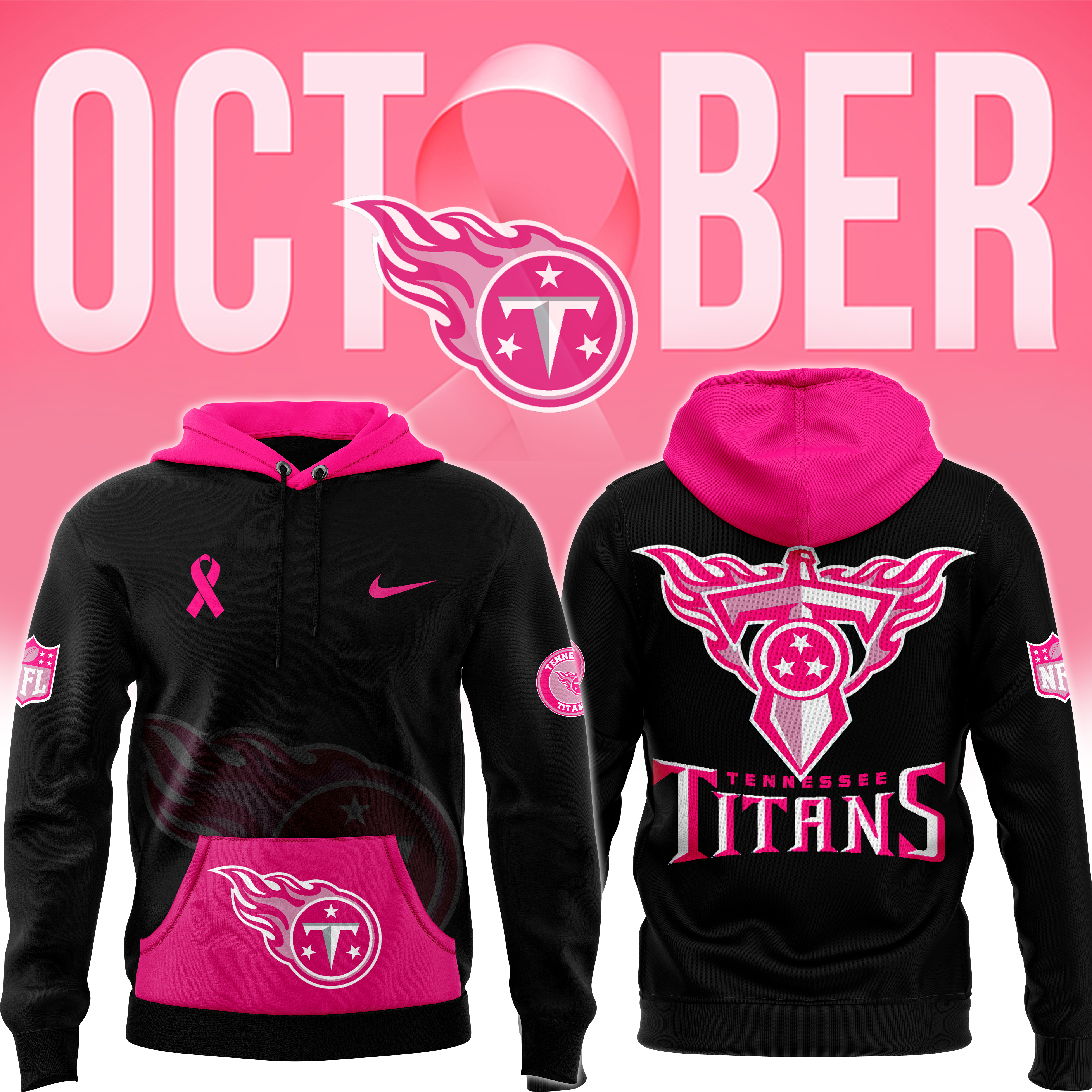 Tennessee Titans Breast Cancer Club Pullover Hoodie
