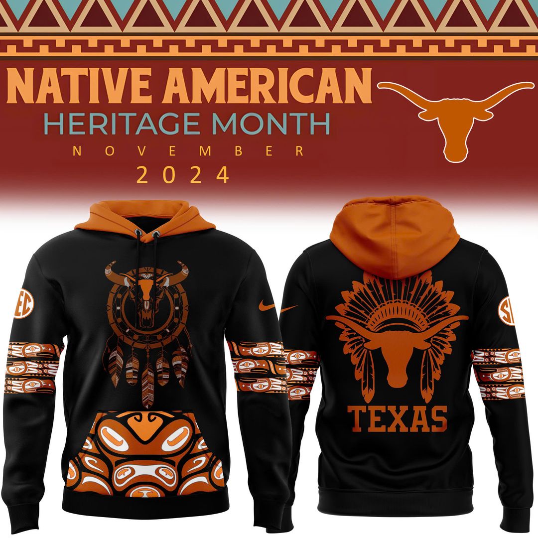 Texas Longhorns 2024 Native American Heritage Month Premium Pullover Hoodie