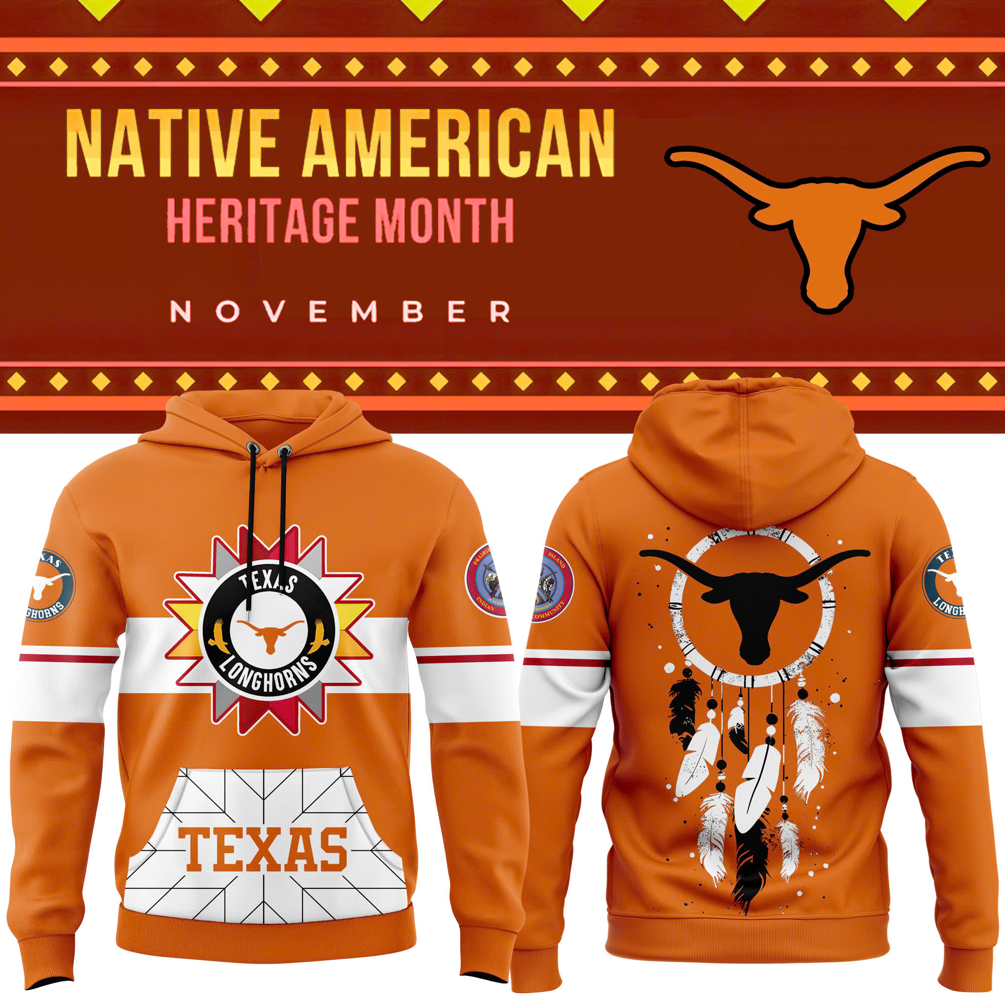 Texas Longhorns Football Quarter Zip Hoodie